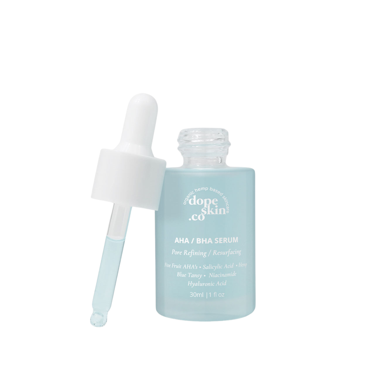 Image of Dope Skin Co AHA BHA Resurfacing Serum with lid off