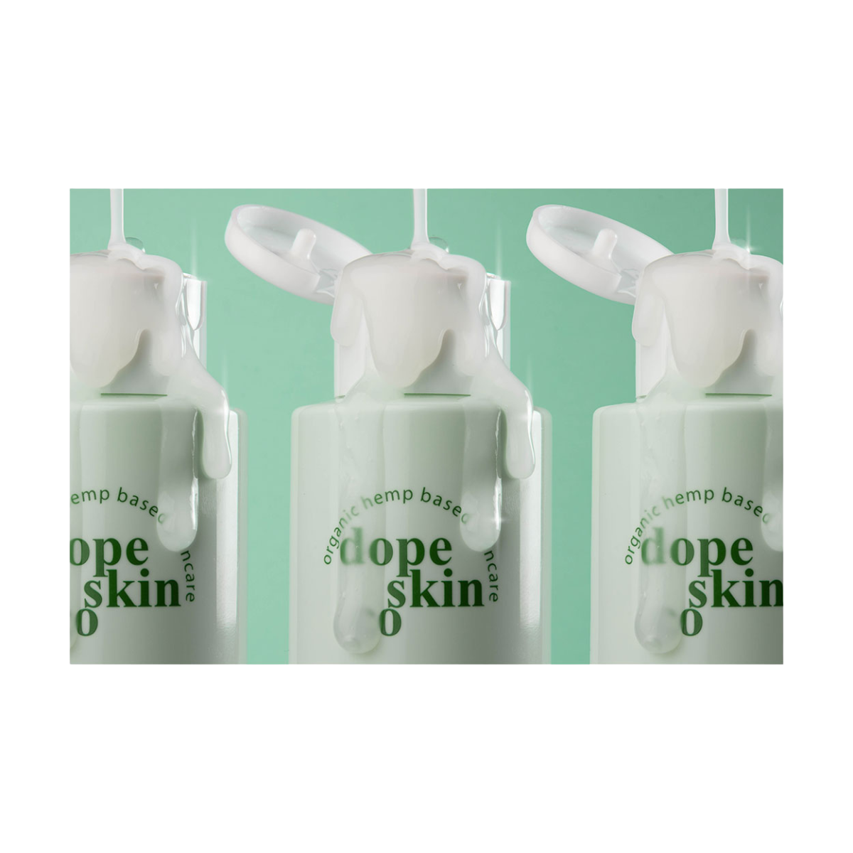 Image of 3 open bottles of Dope Skin Co Antioxidant Gel Cleanser