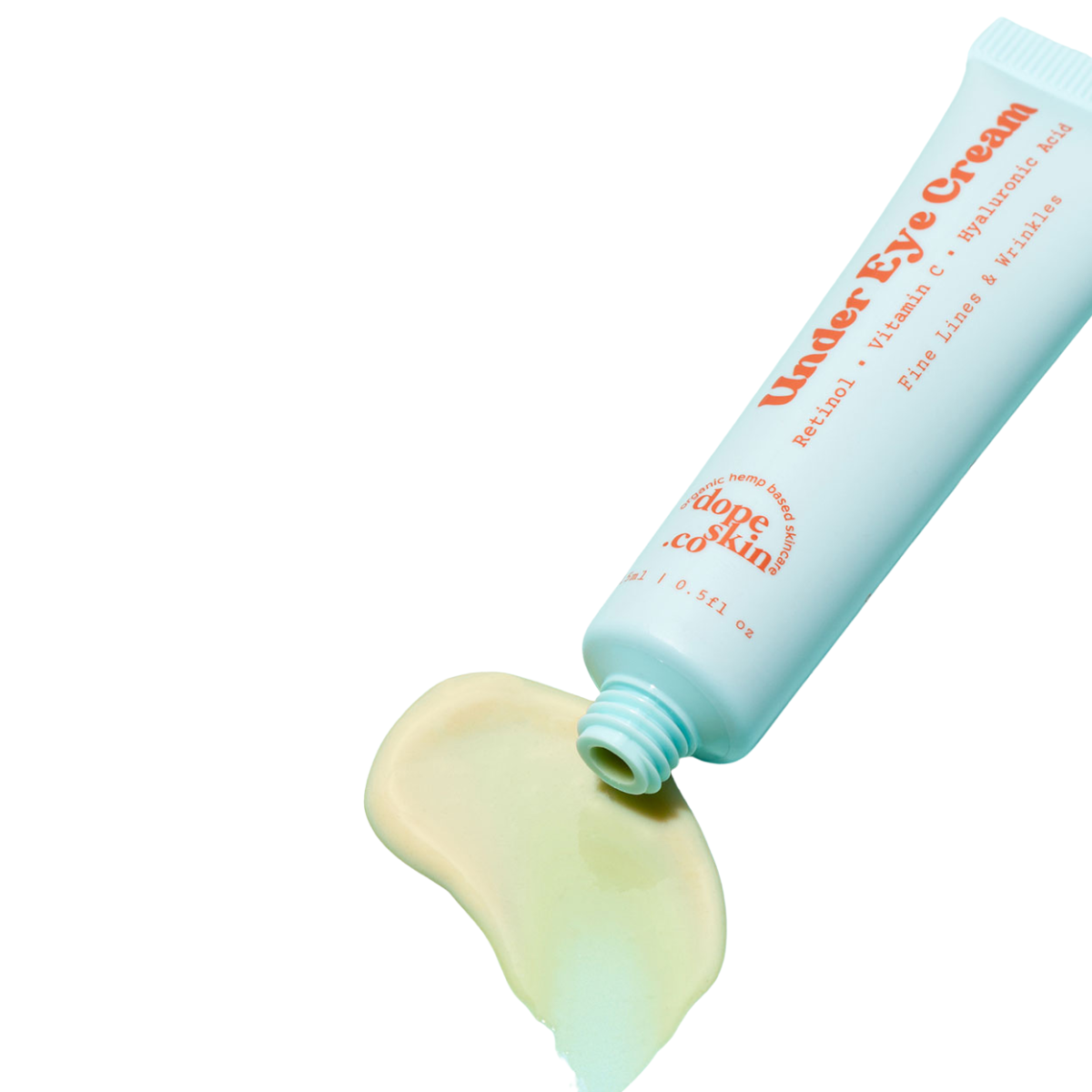 Image of Dope Skin Co Retinol Under Eye Cream with some product squeezed out