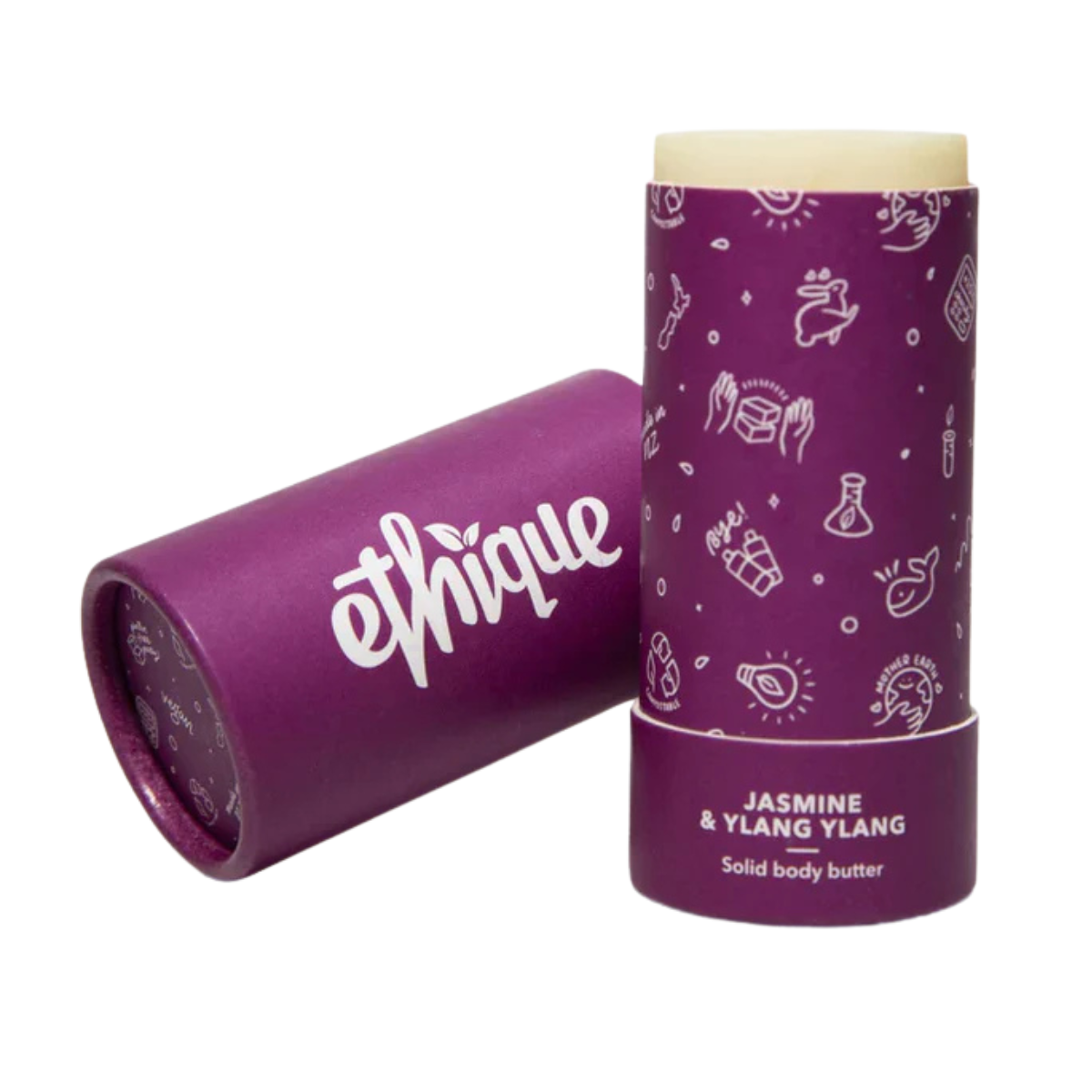 Image of Ethique Solid Body Butter Jasmine and Ylang Ylang tube with lid off