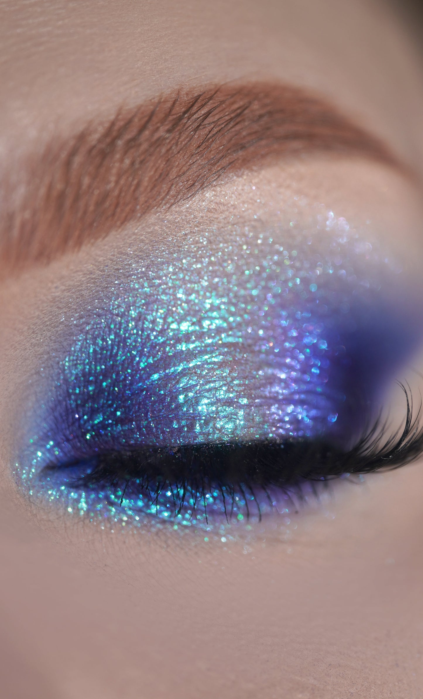 Close-up of an eye with blue and purple Dreamer