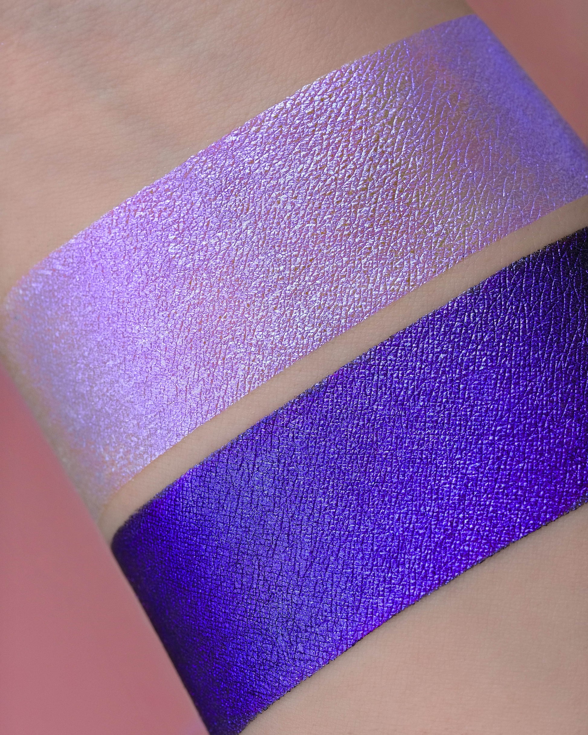 Close-up of swatches of Insomnia on clear and black backgound