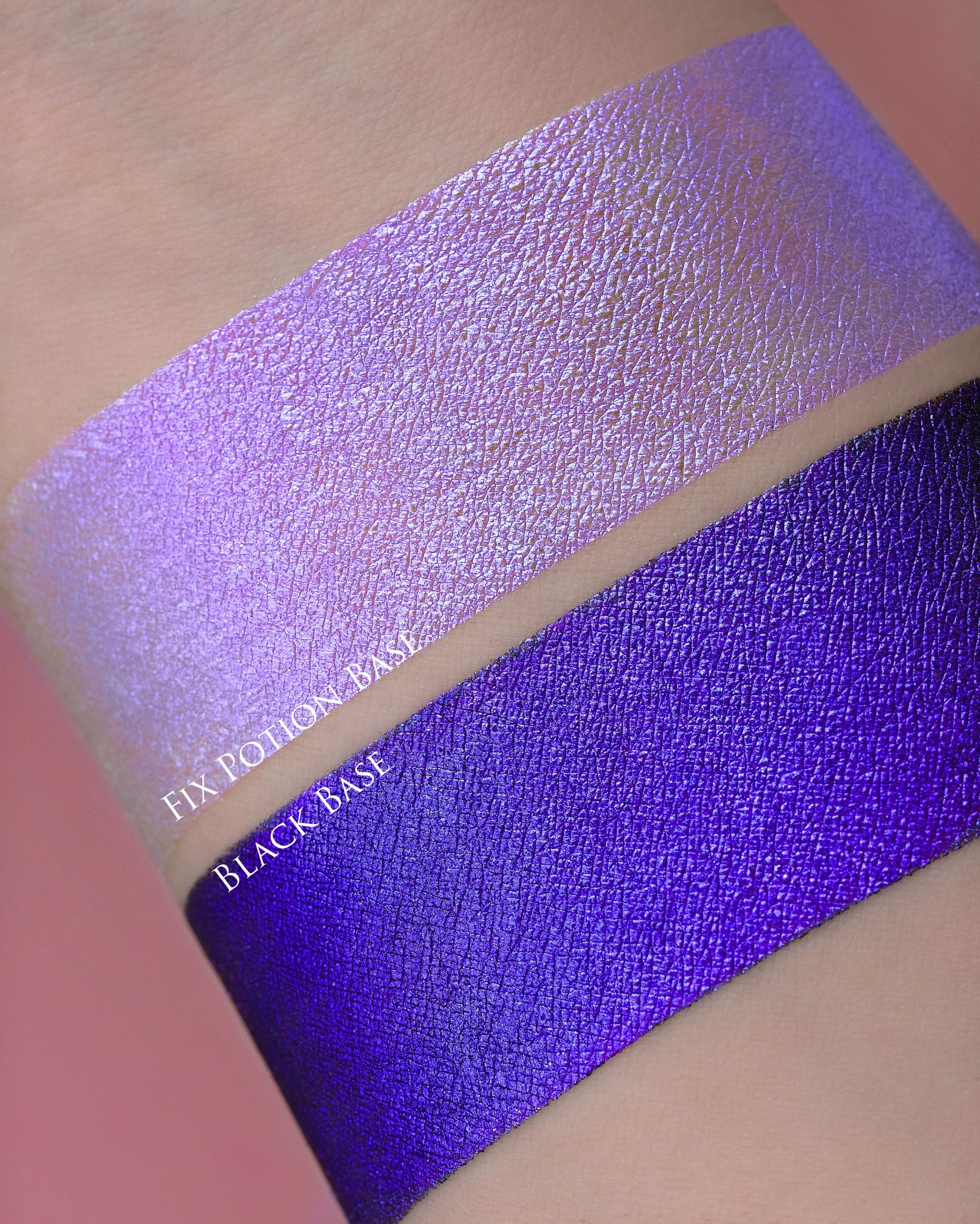 Close up of swatches of Insomnia on arm 