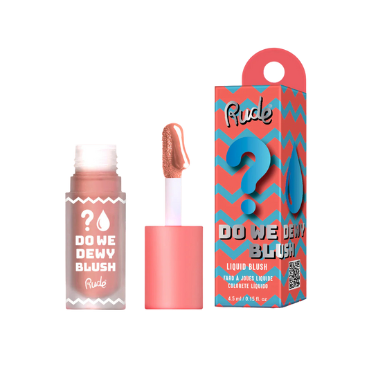 Rude Do We Dewy Blush with packaging on a white background