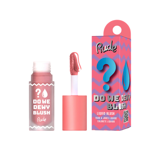 Rude Cosmetics Dewy Blush with packaging on a white background