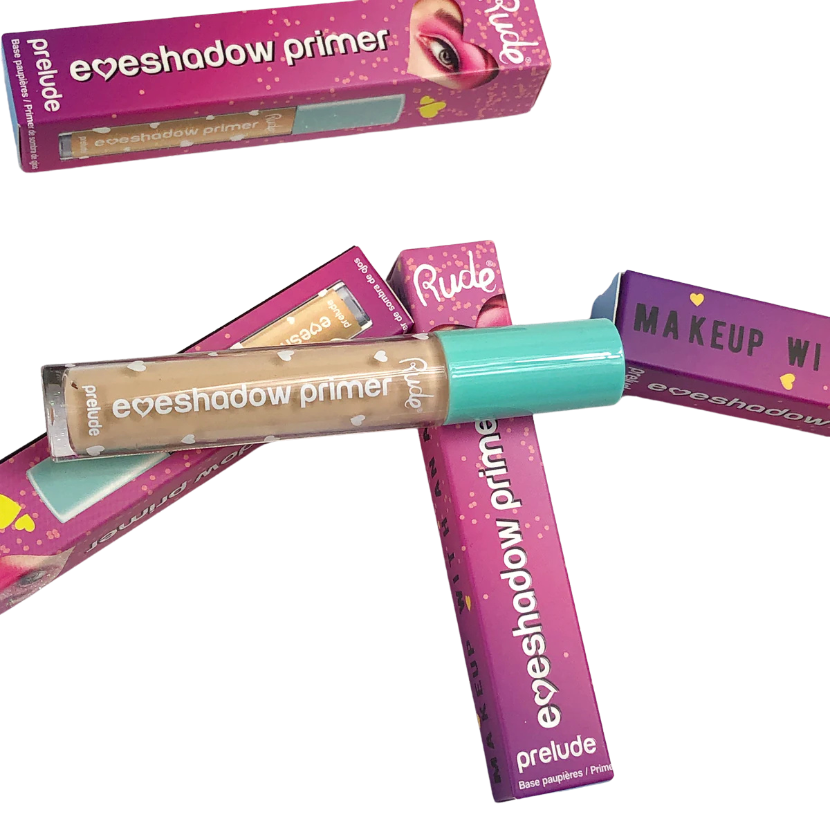 Images of boxes of Rude Prelude Eyeshadow Primer
