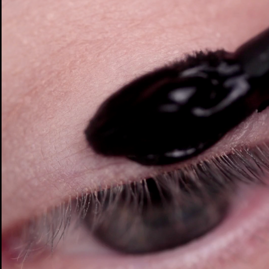 Video showing makeup application of black eyemakeup